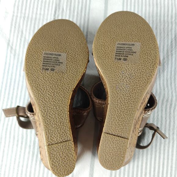 Jellypop Tan Gray Cork Wedge Sandals Size 7.5 NEW - Picture 6 of 10